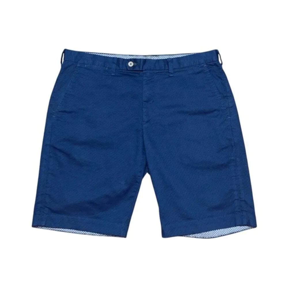 Ted Baker Shorts Men's Size 34 Navy Blue‎ Herbosh Stretch Cotton Mid-Rise Chino